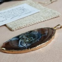 Clouded Leopard Agate Pendant