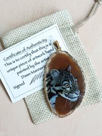 Clouded Leopard Agate Pendant