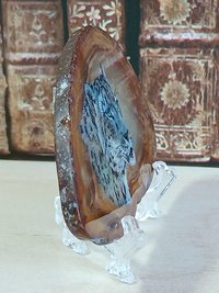 Snow Leopard Painting on Agate