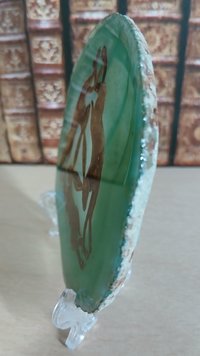 Three Hares Painting on Agate