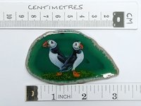 Puffins Painting on Agate