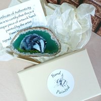 Badger Hand Painted on to Agate