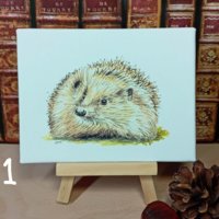 Hedgehog miniature art print