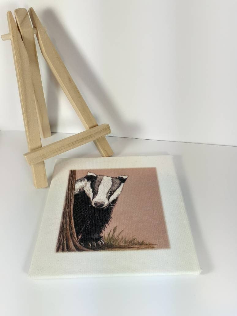 Badger miniature art print
