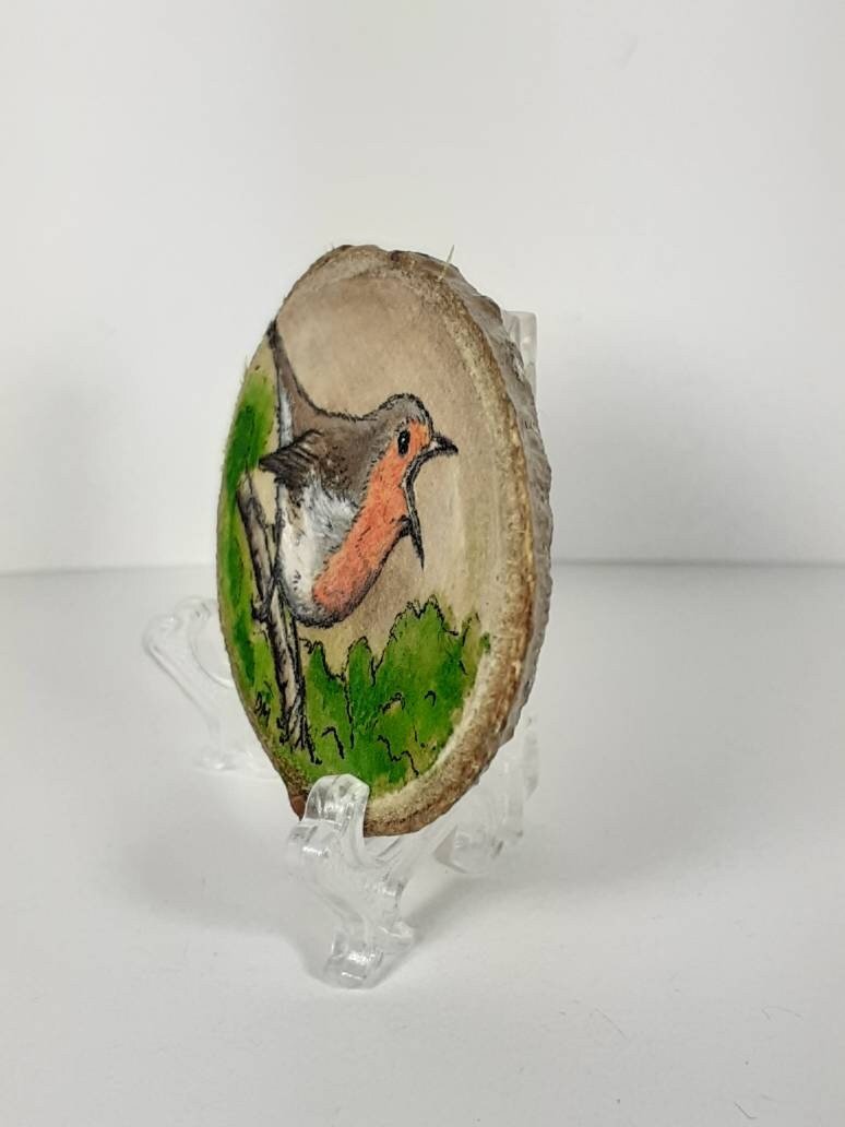 Robin Painting on Wood