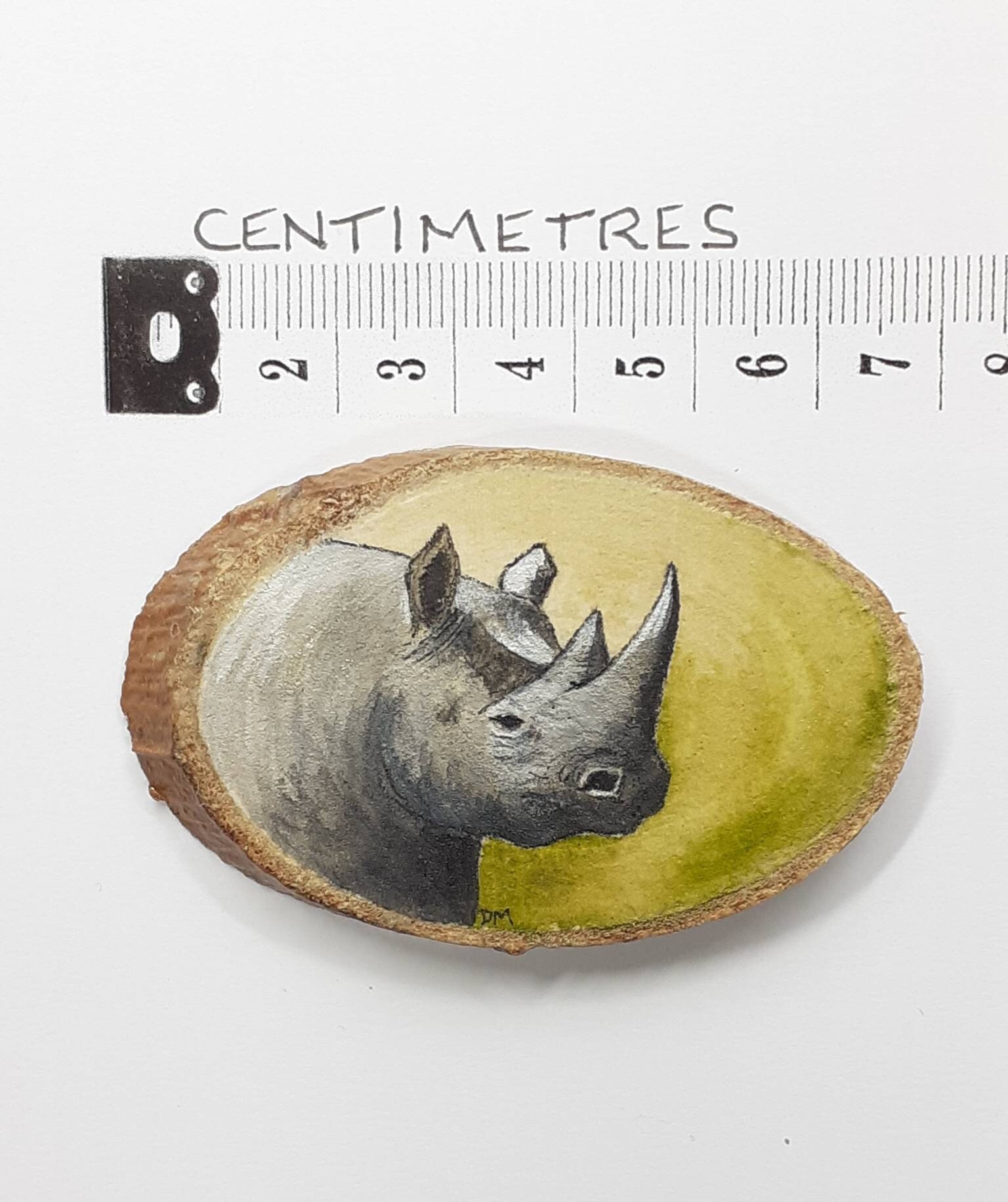 Rhino Painting on Wood