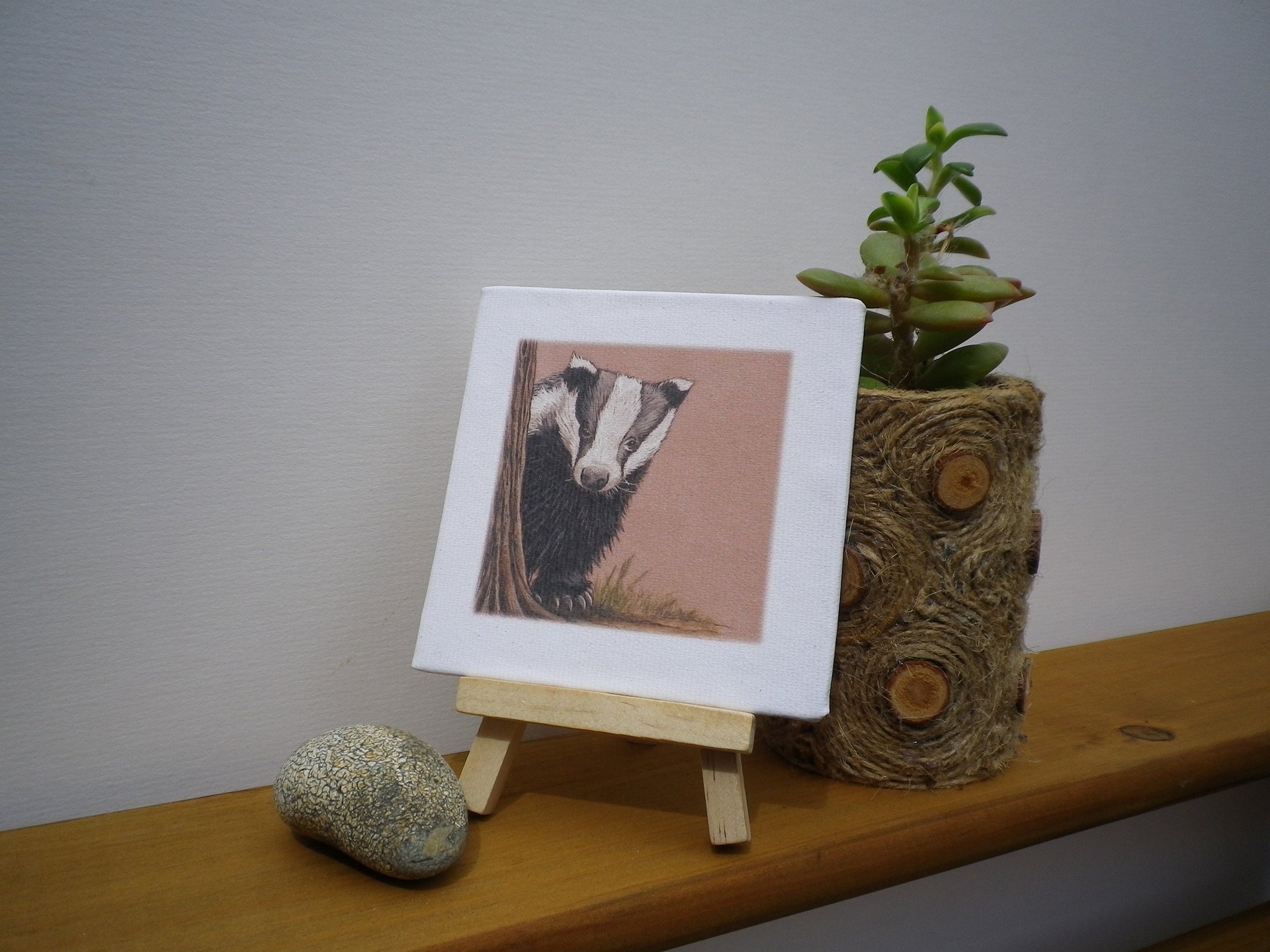 Badger miniature art print
