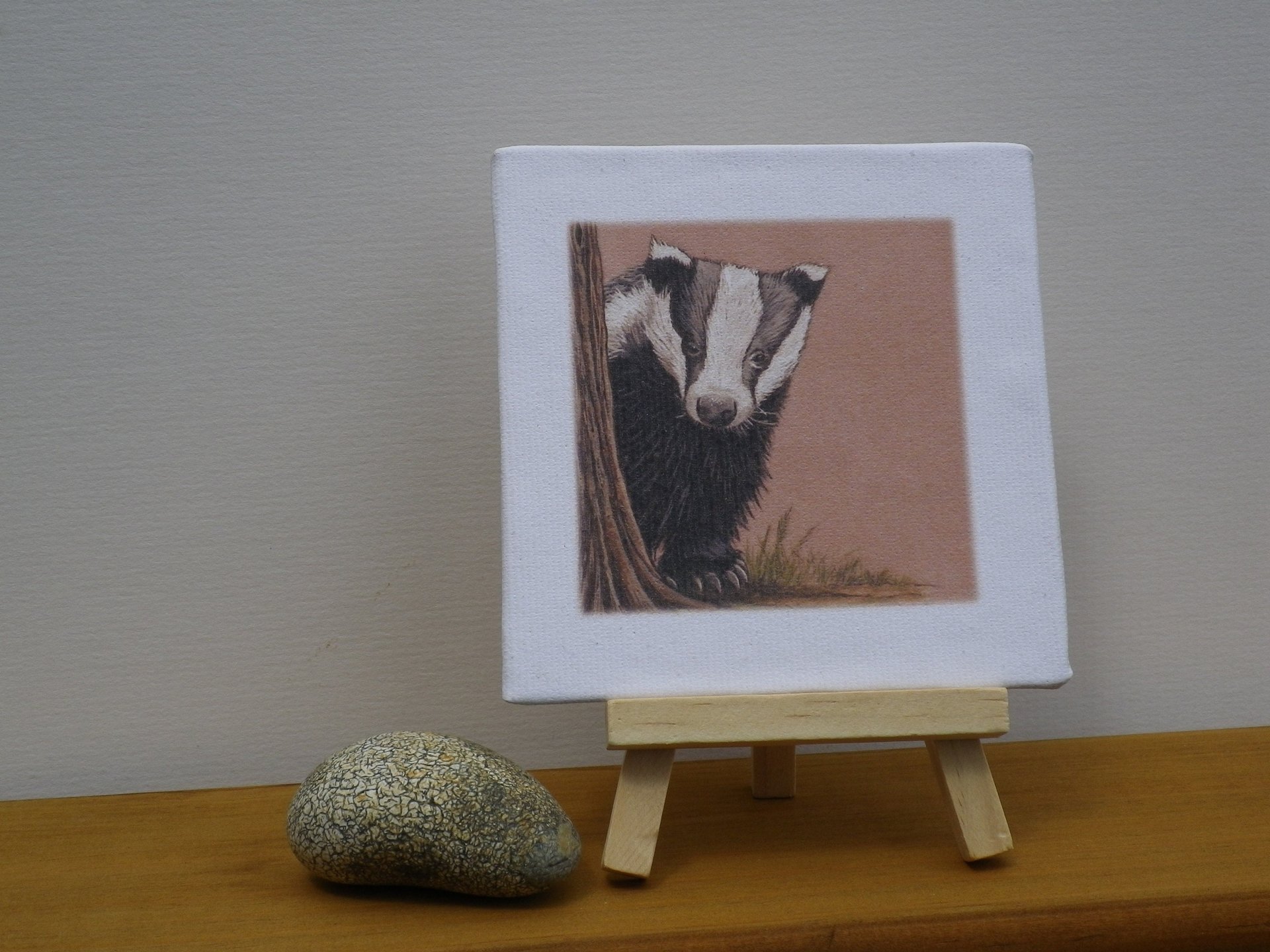 Badger miniature art print