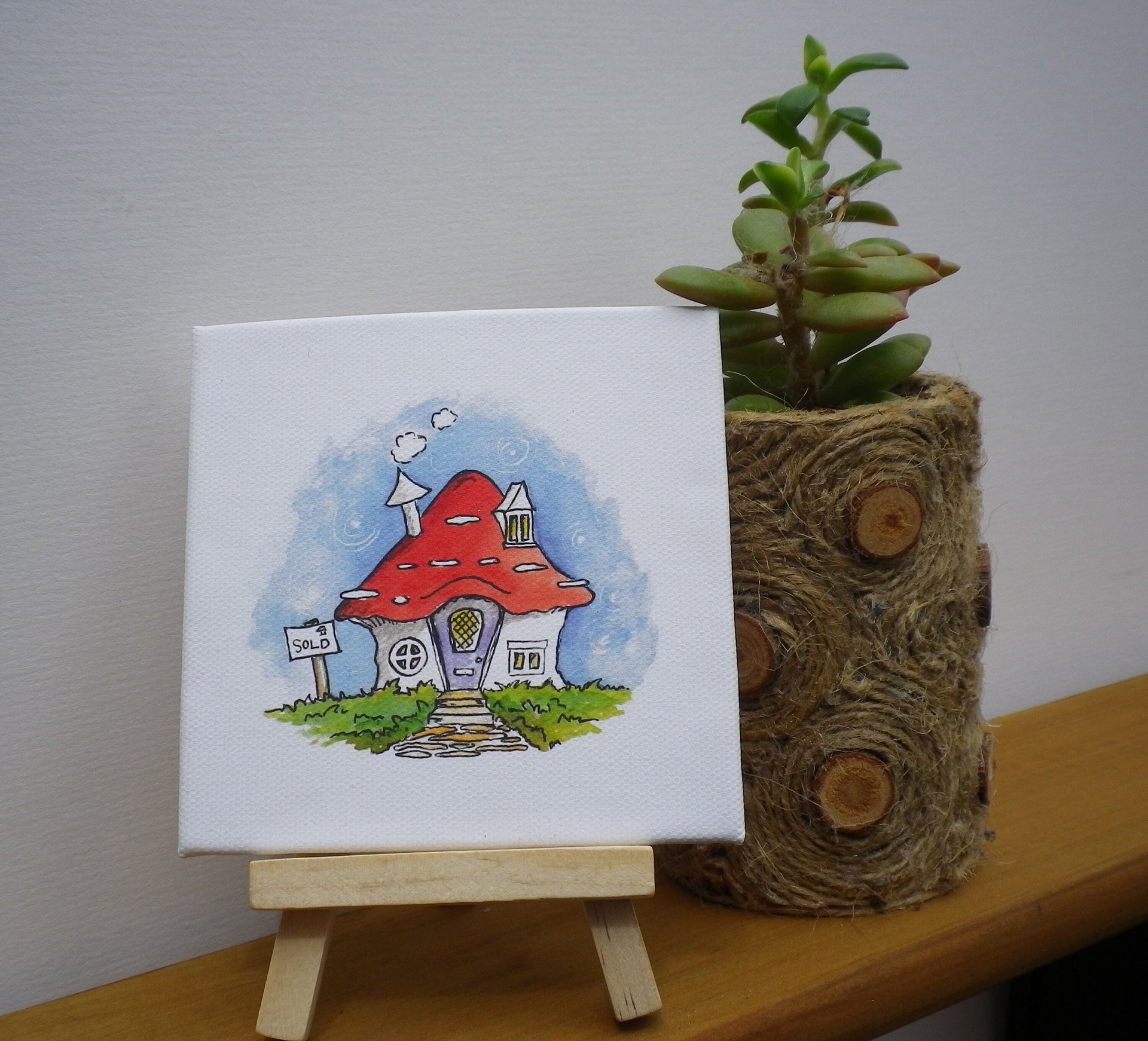 Fairy Toadstool House miniature art print