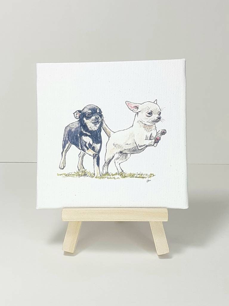 Chihuahua miniature canvas art print