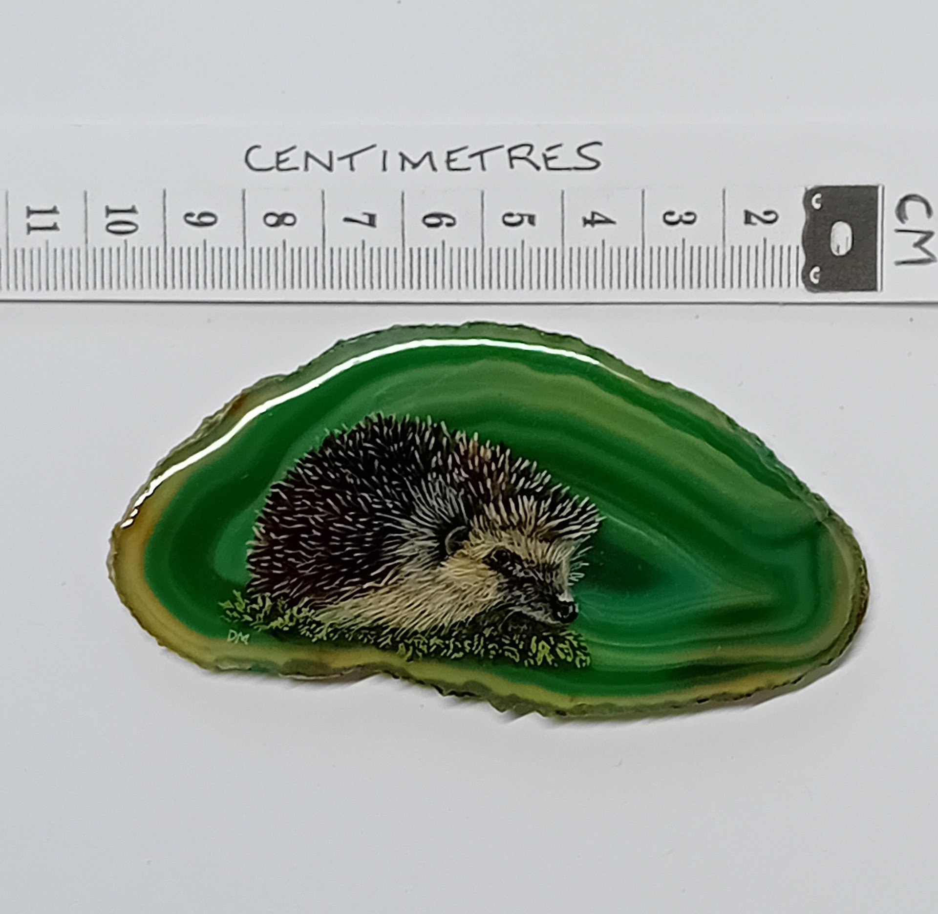 Hedgehog Painting on Agate