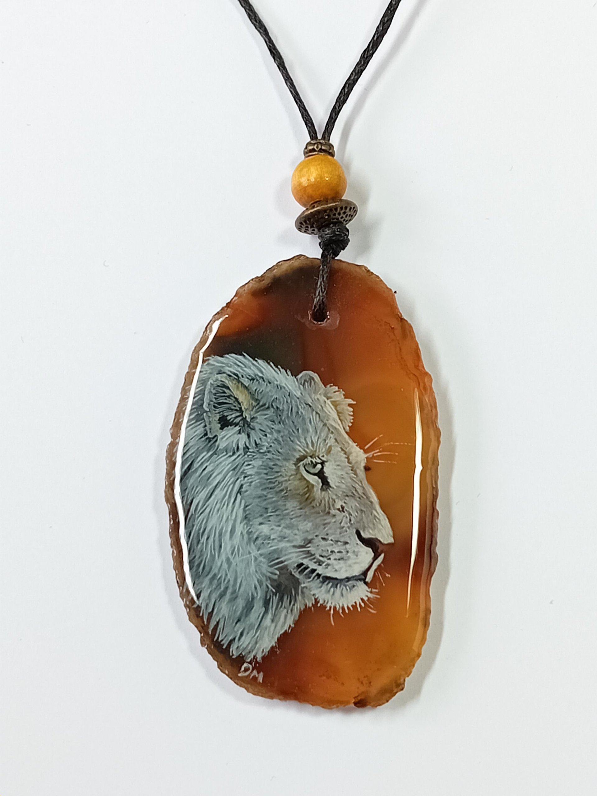White Lion Agate Pendant