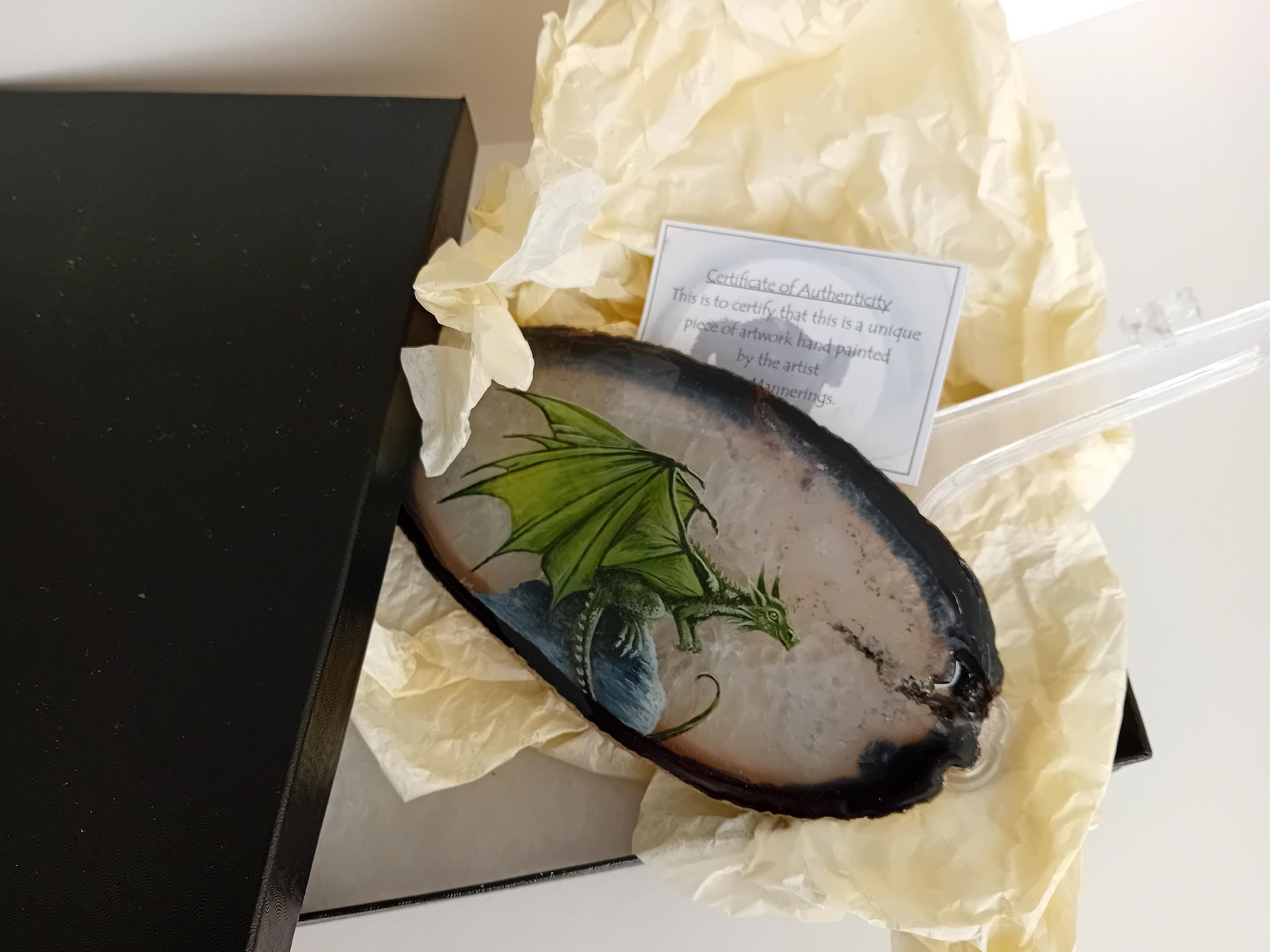 Dragon Painting on Agate