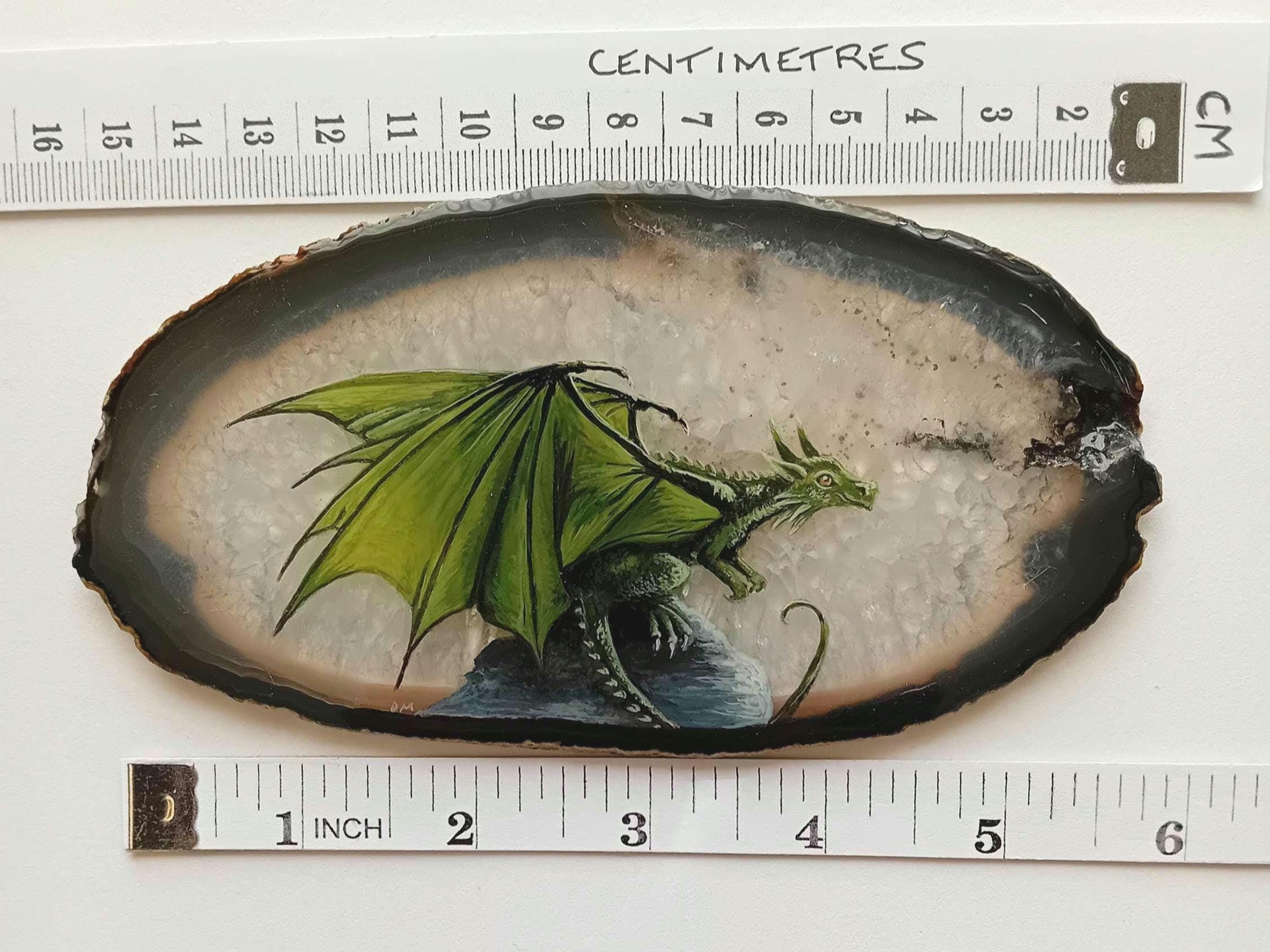 Dragon Painting on Agate