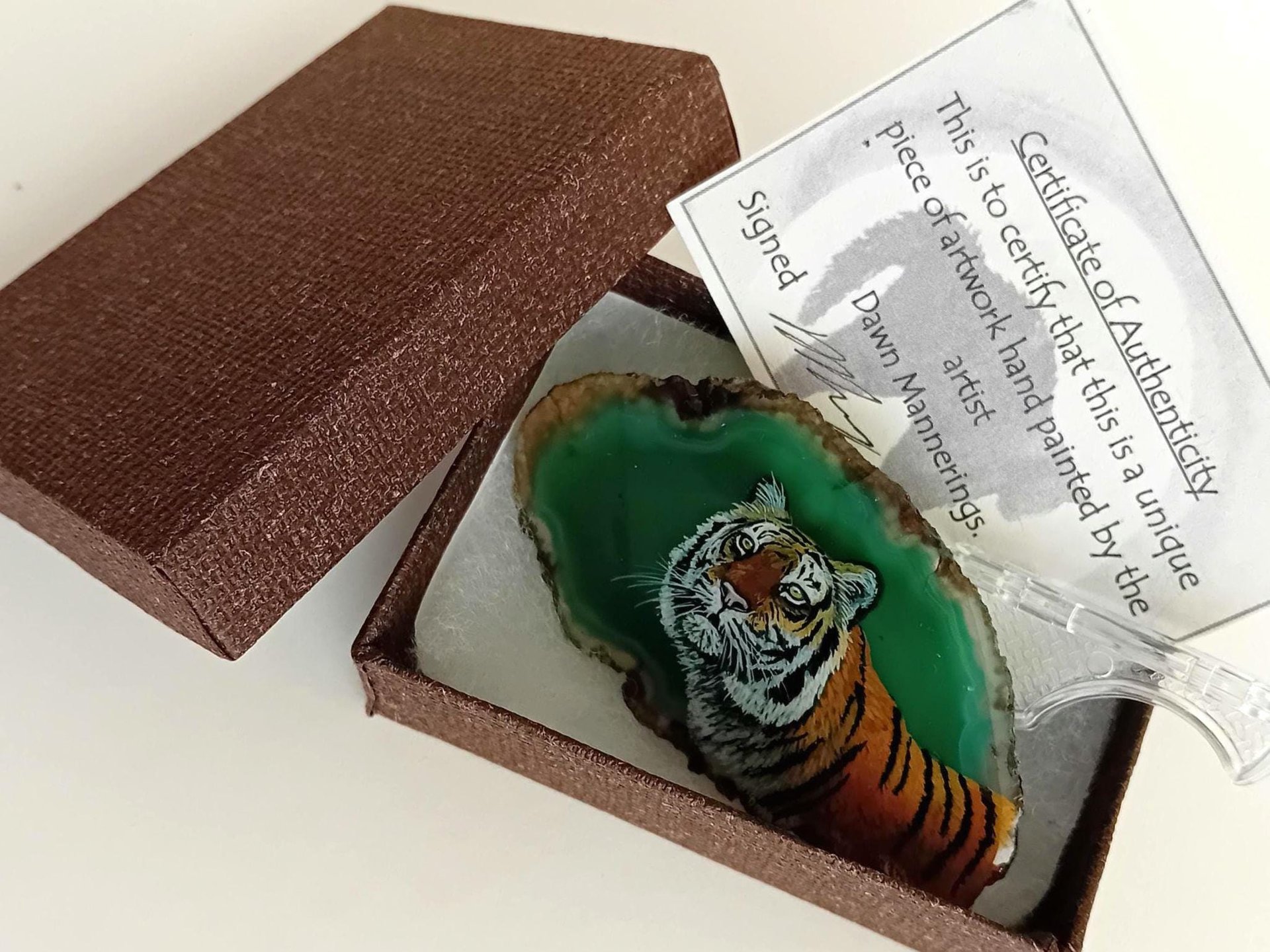 Tiger Painting on Agate