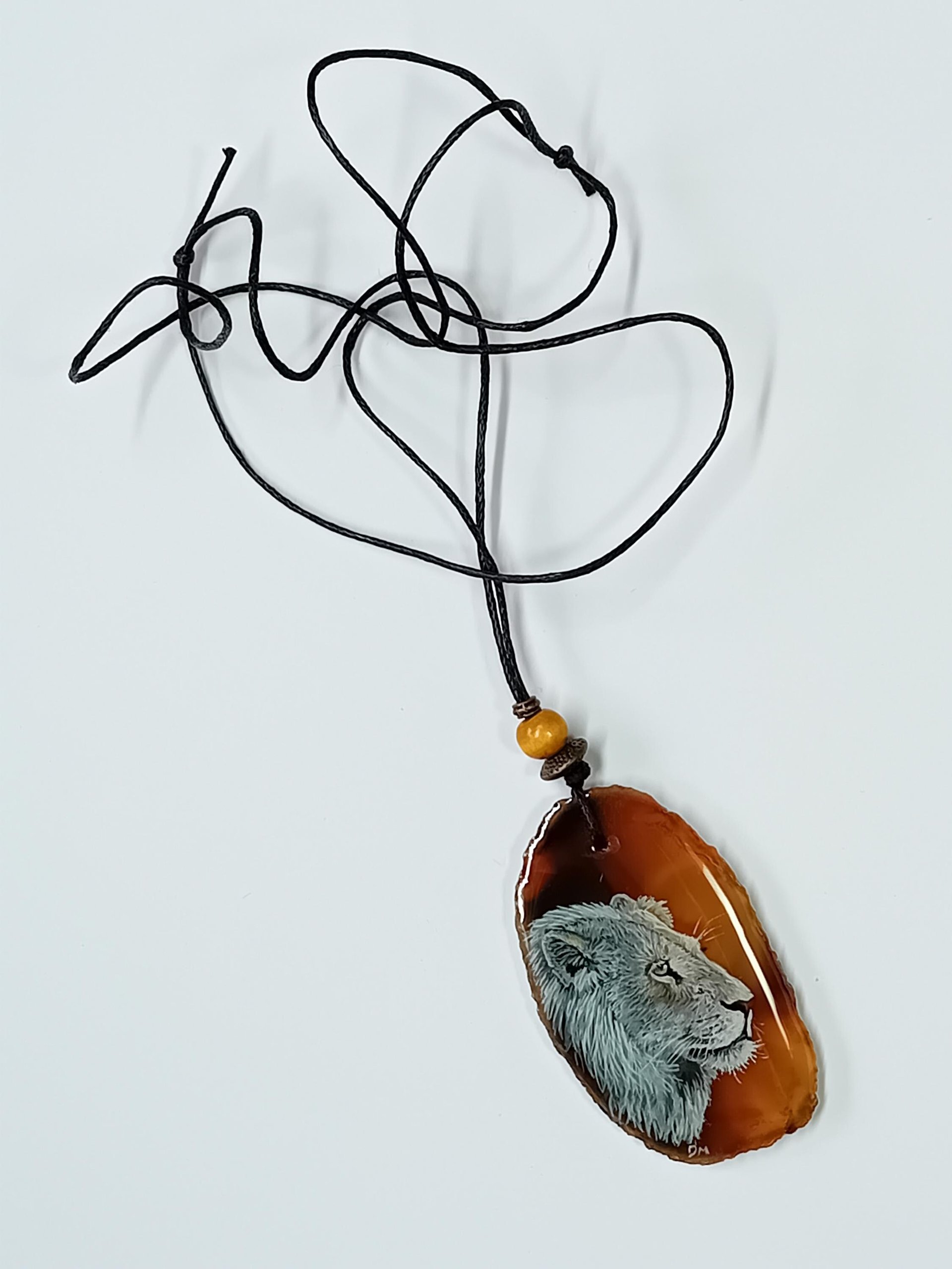 White Lion Agate Pendant