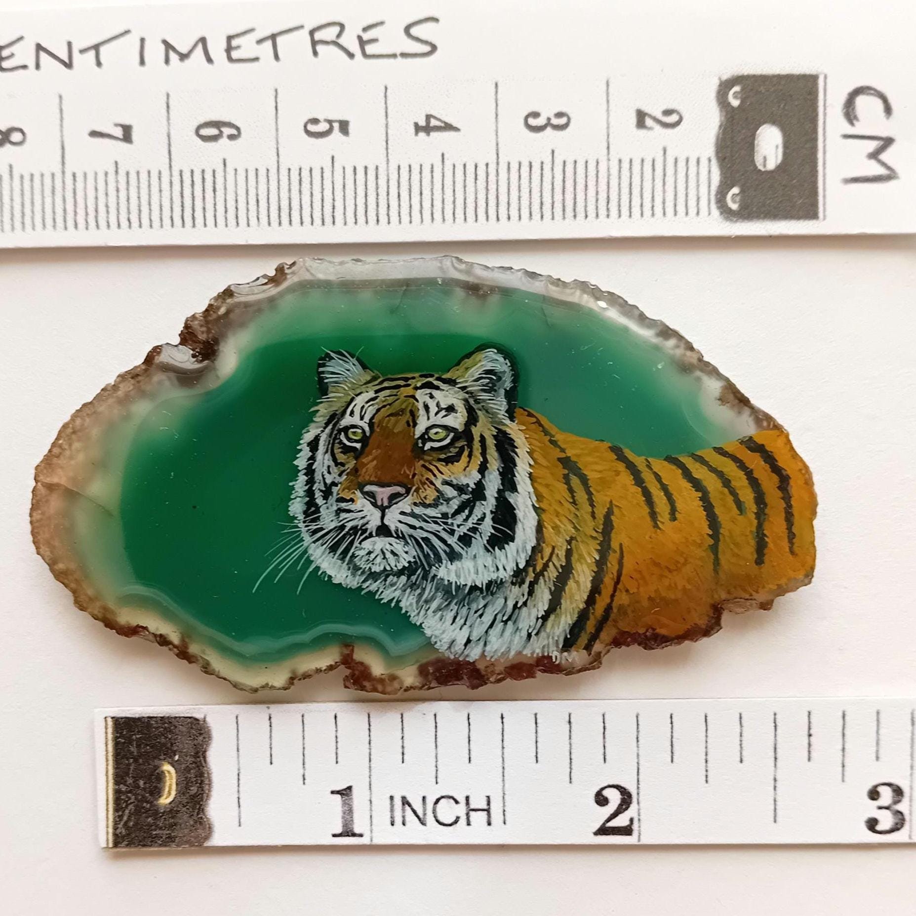 Tiger Painting on Agate