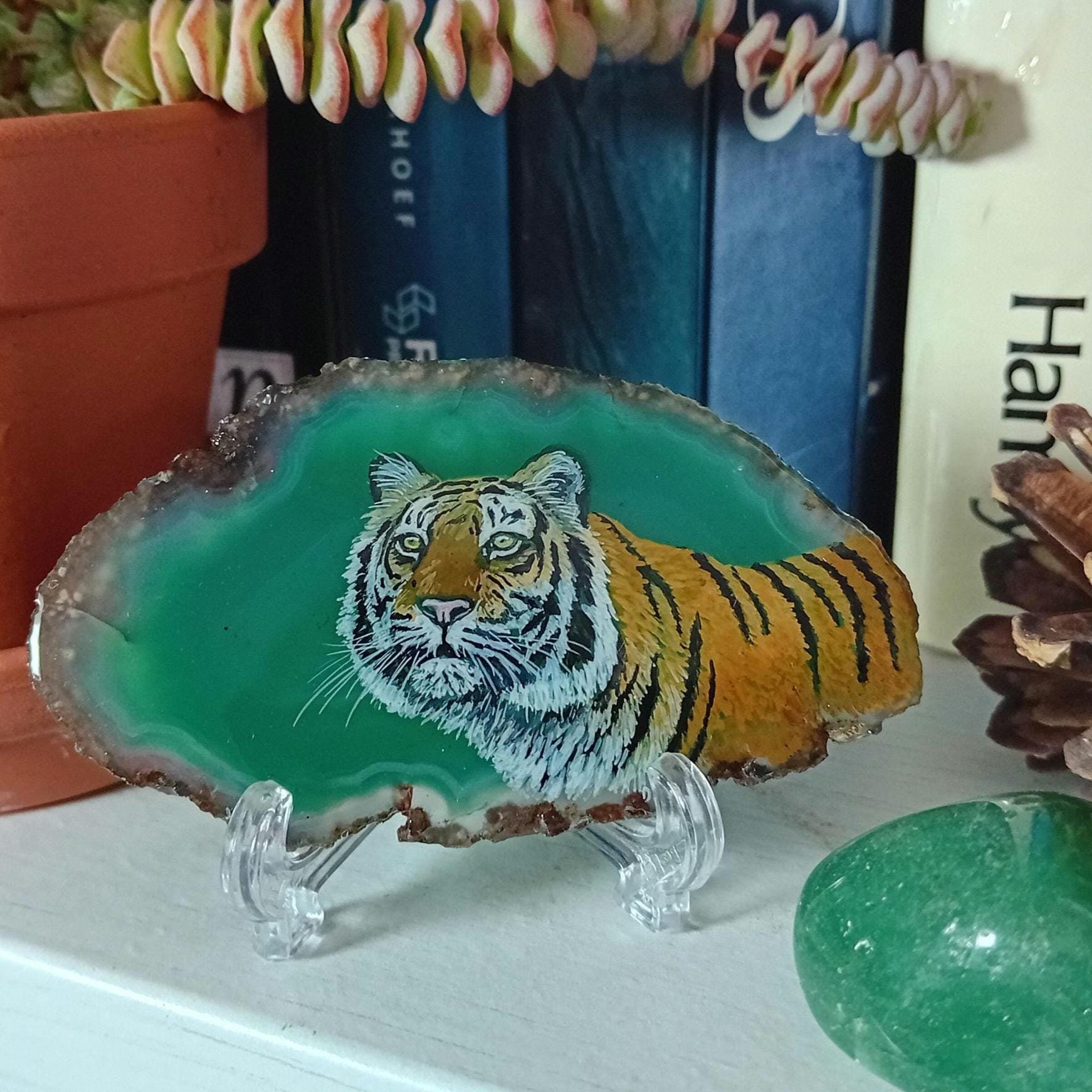 Tiger Painting on Agate