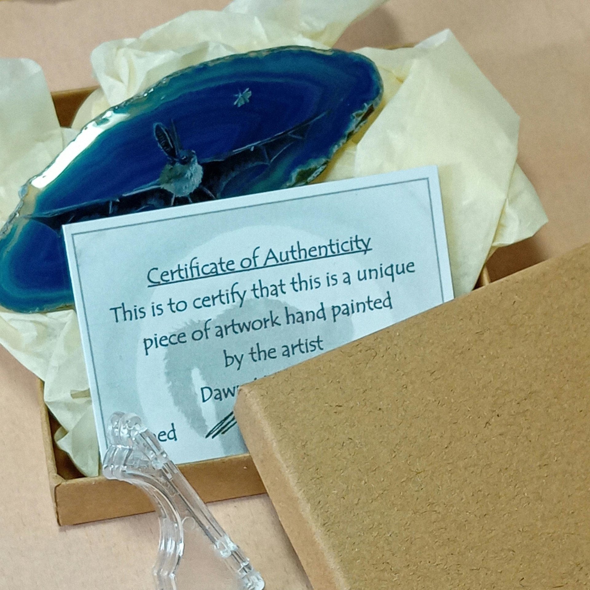 Long-eared Bat Painting on Agate