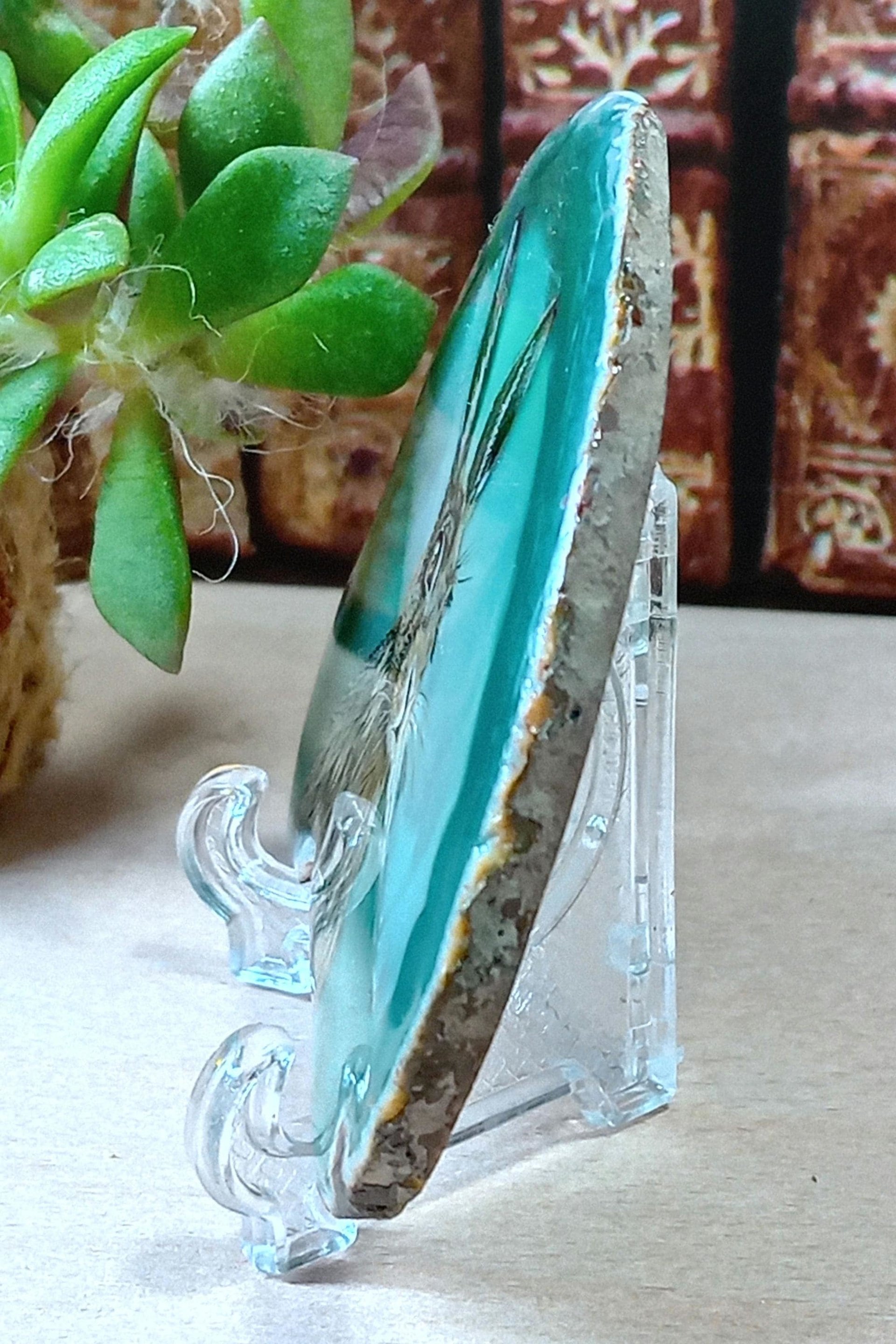 Brown Hare Painting on Agate