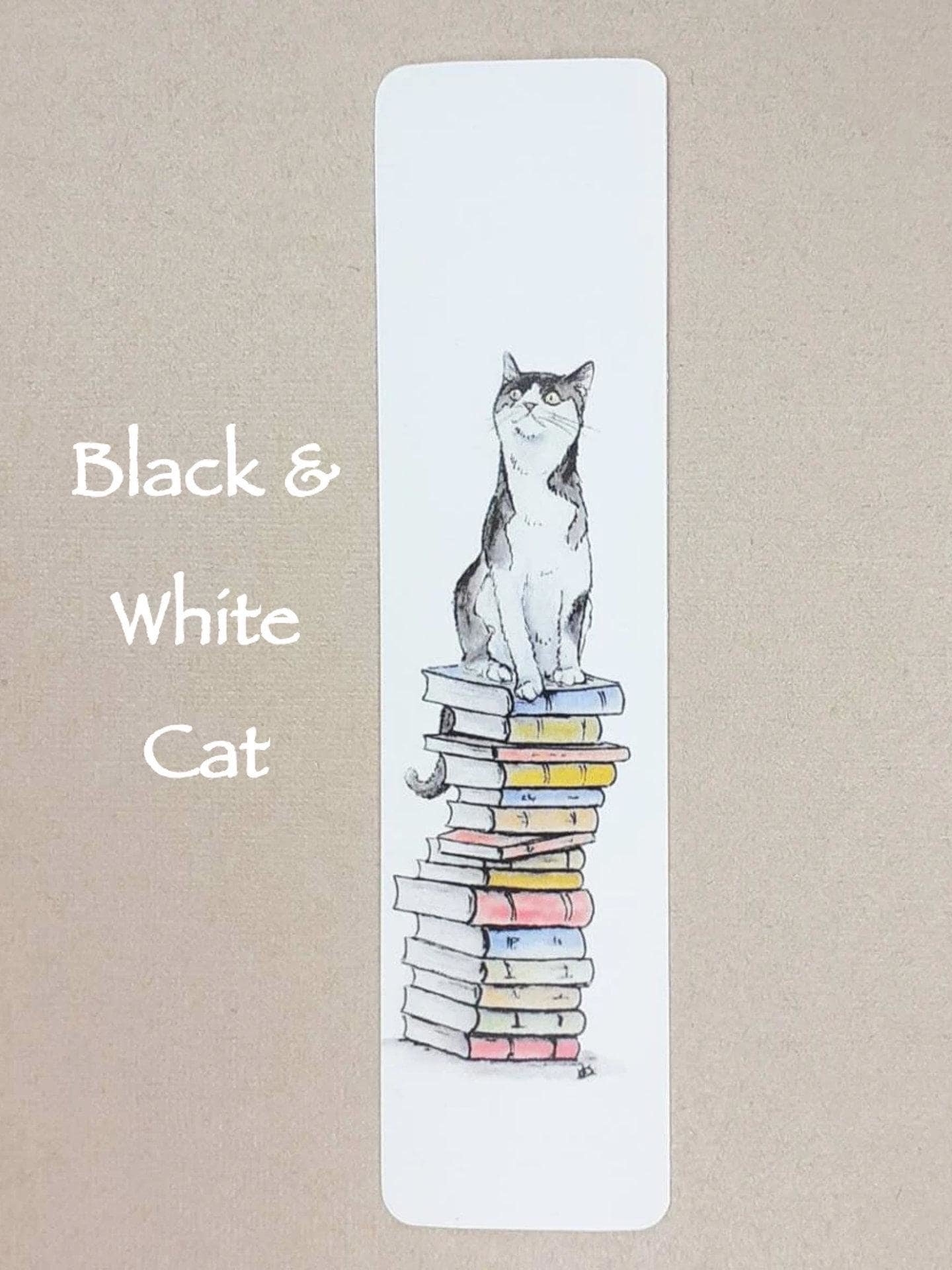 Cats on Books Bookmark, Tabby, Black, Black and White, Ginger and White, Ginger,  White, Tabby and White, Tuxedo