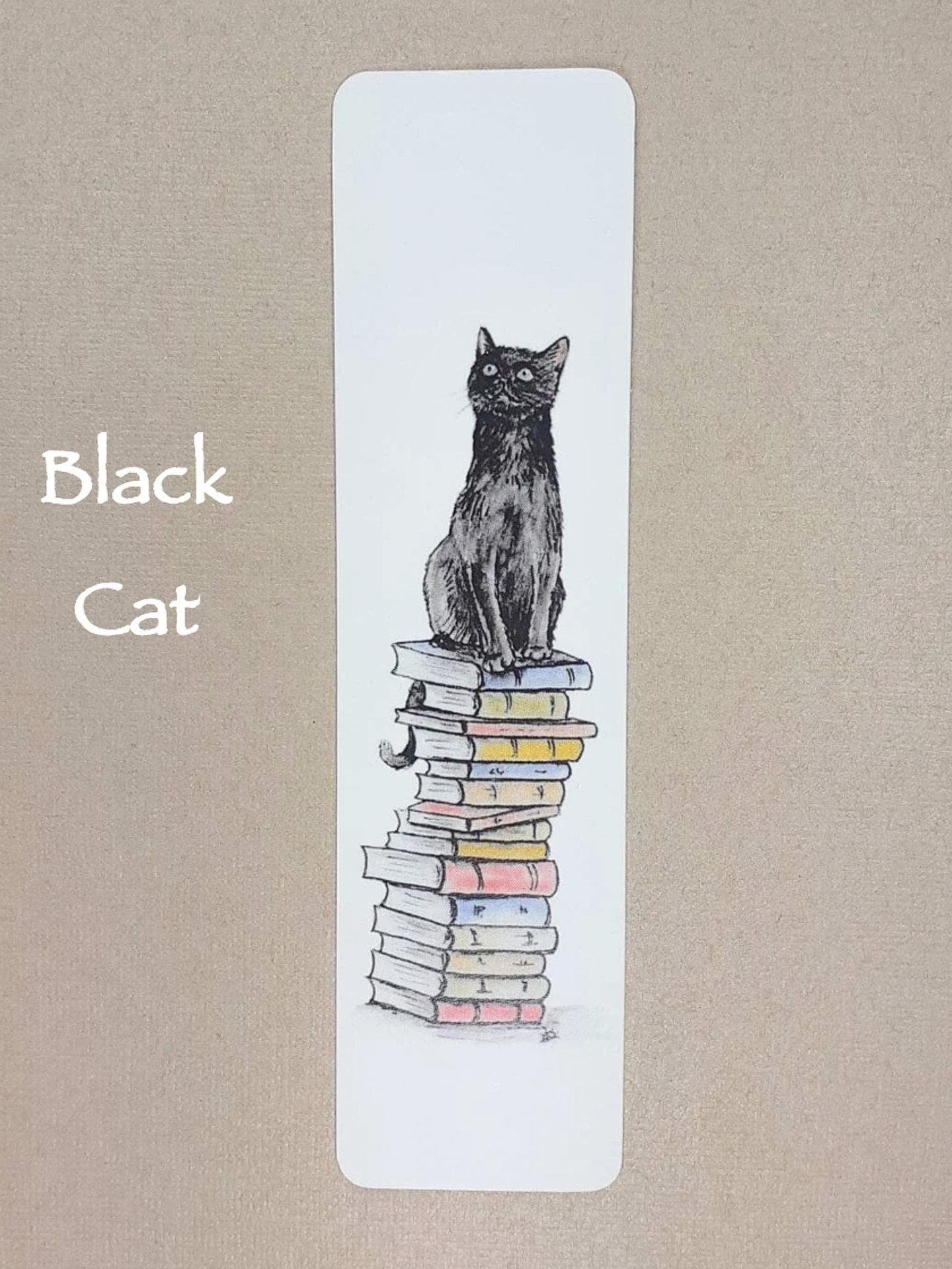 Cats on Books Bookmark, Tabby, Black, Black and White, Ginger and White, Ginger,  White, Tabby and White, Tuxedo