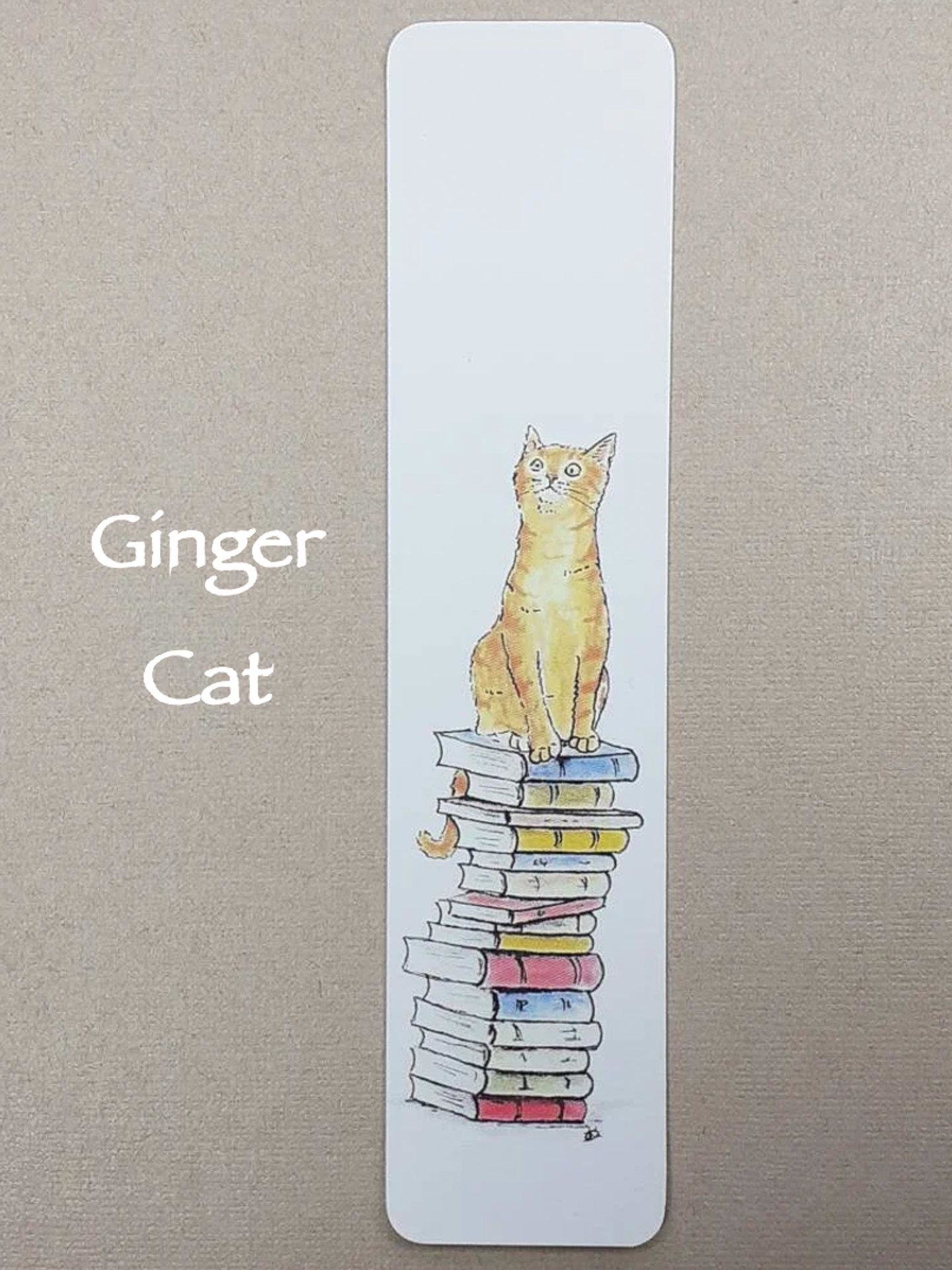 Cats on Books Bookmark, Tabby, Black, Black and White, Ginger and White, Ginger,  White, Tabby and White, Tuxedo