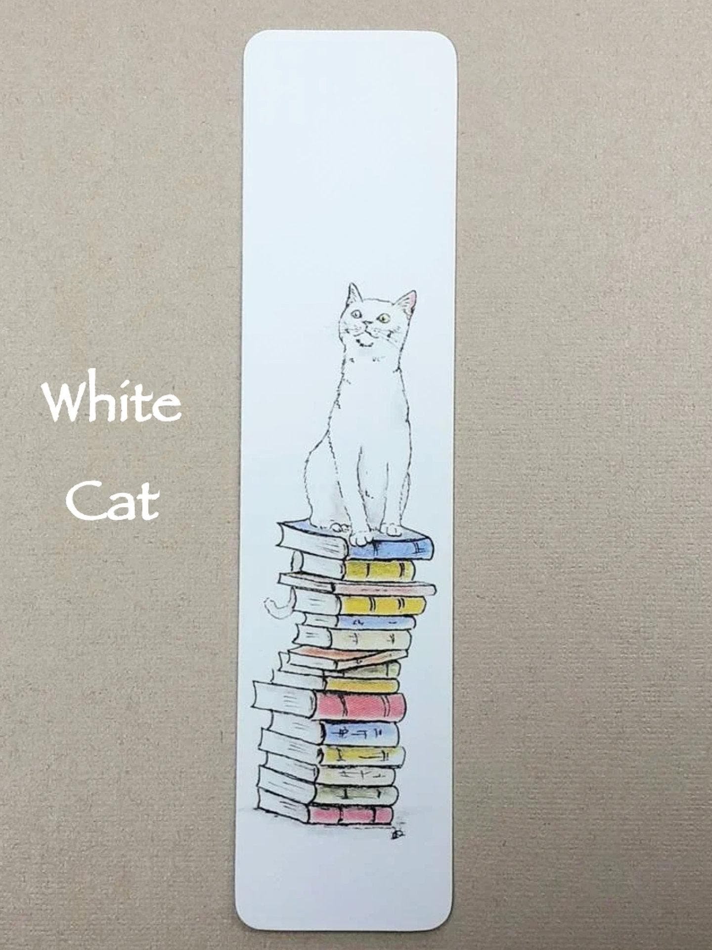 Cats on Books Bookmark, Tabby, Black, Black and White, Ginger and White, Ginger,  White, Tabby and White, Tuxedo