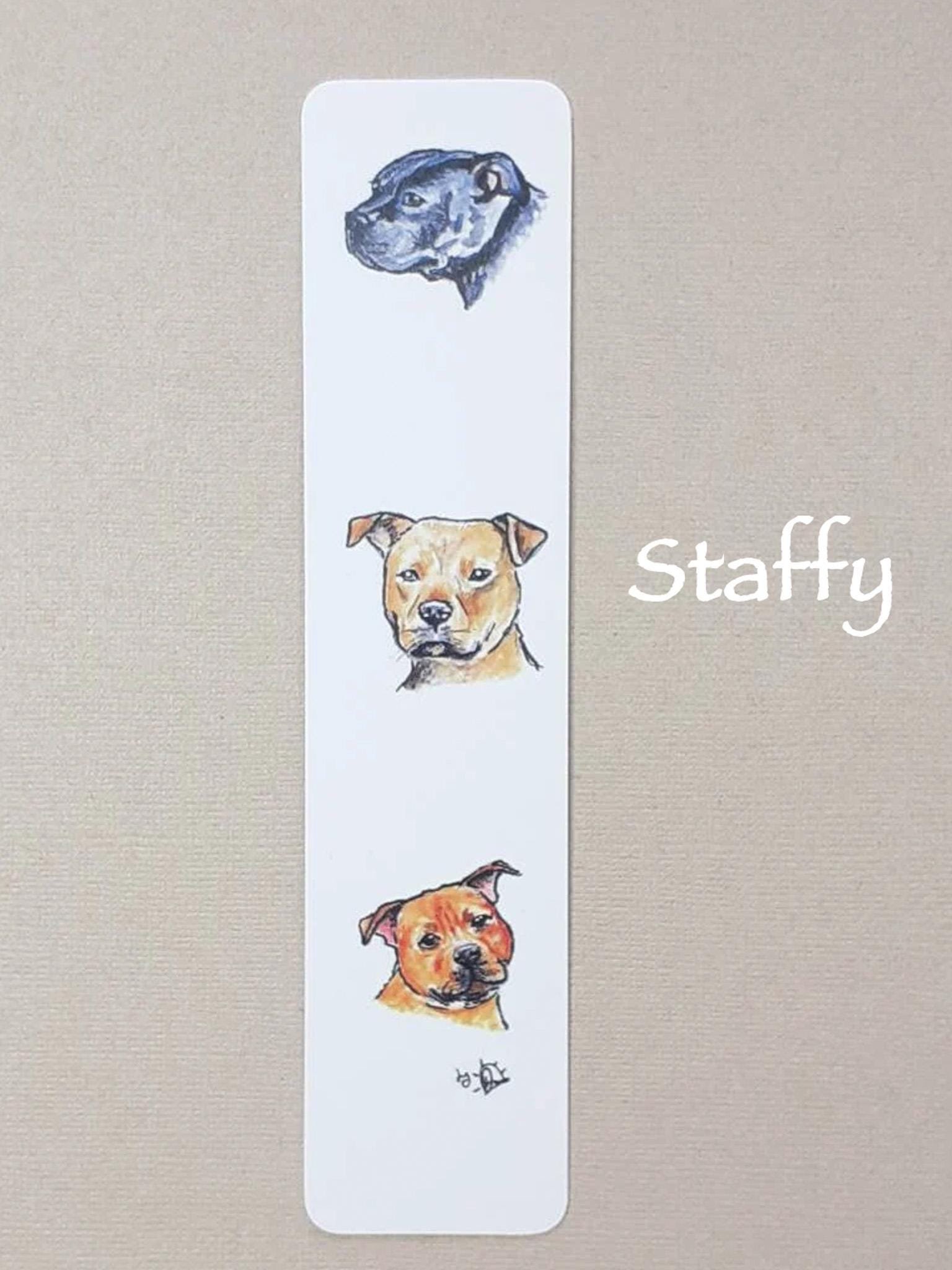 Terrier Bookmark, Staffie Bull Terrier, Westie, English Bull Terrier, Scottish Terrier, Jack Russell, Yorkshire Terrier, Border Terrier