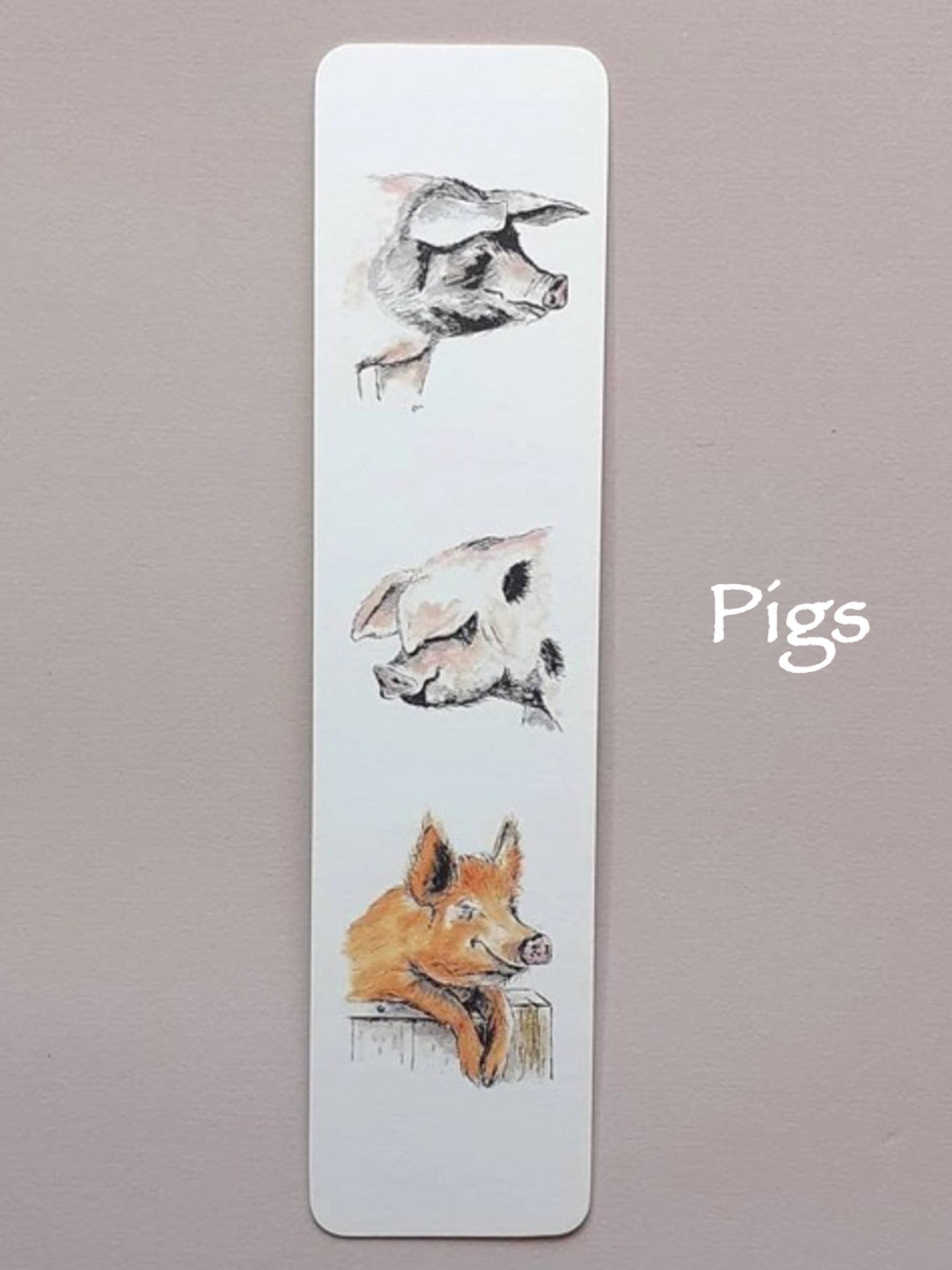 Animal Bookmark, Elephant Bookmark, Panda Bookmark, Wolf Bookmark, Horse Bookmark, Pig Bookmark