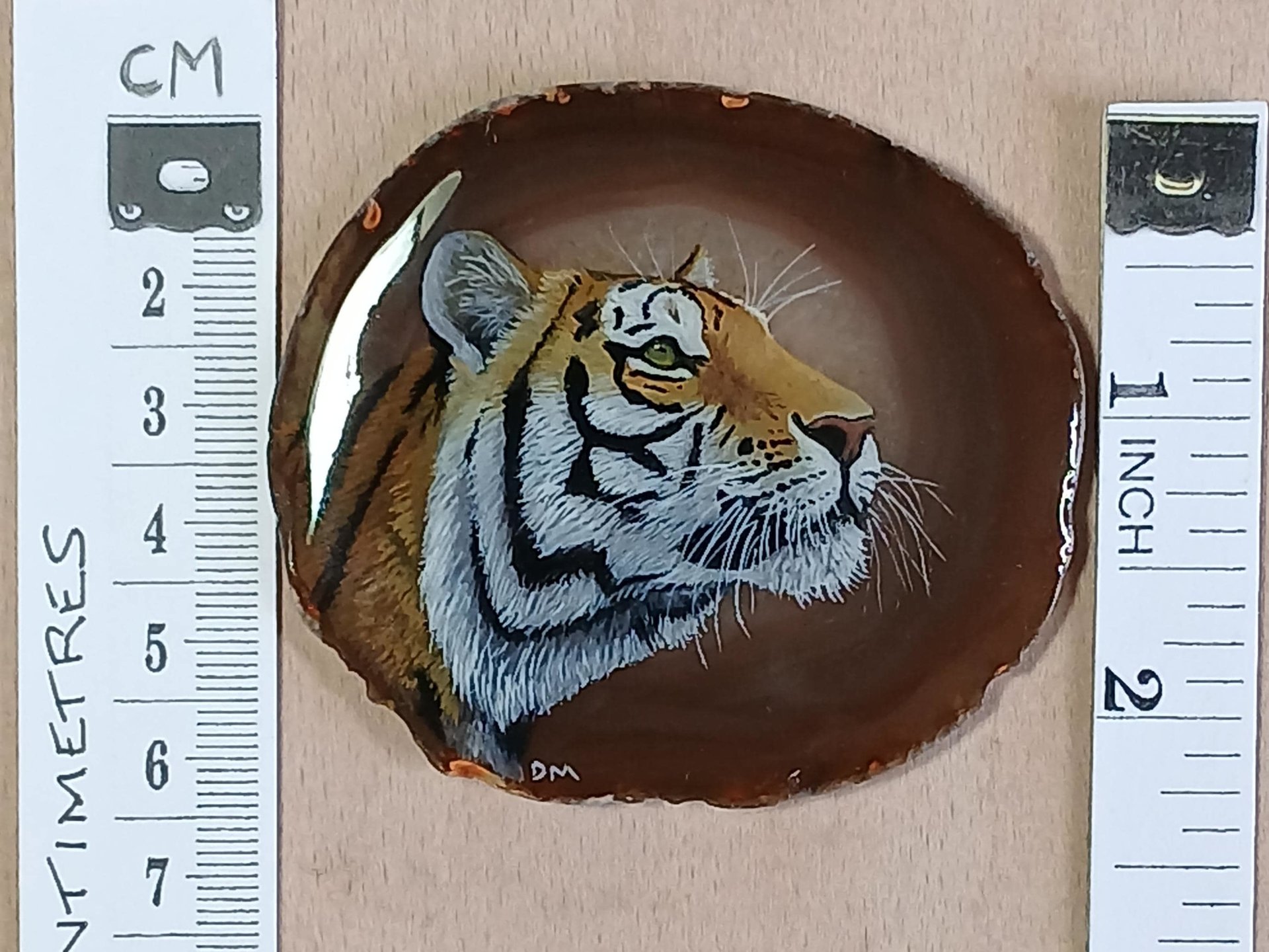 Amur Tiger Painting on Agate