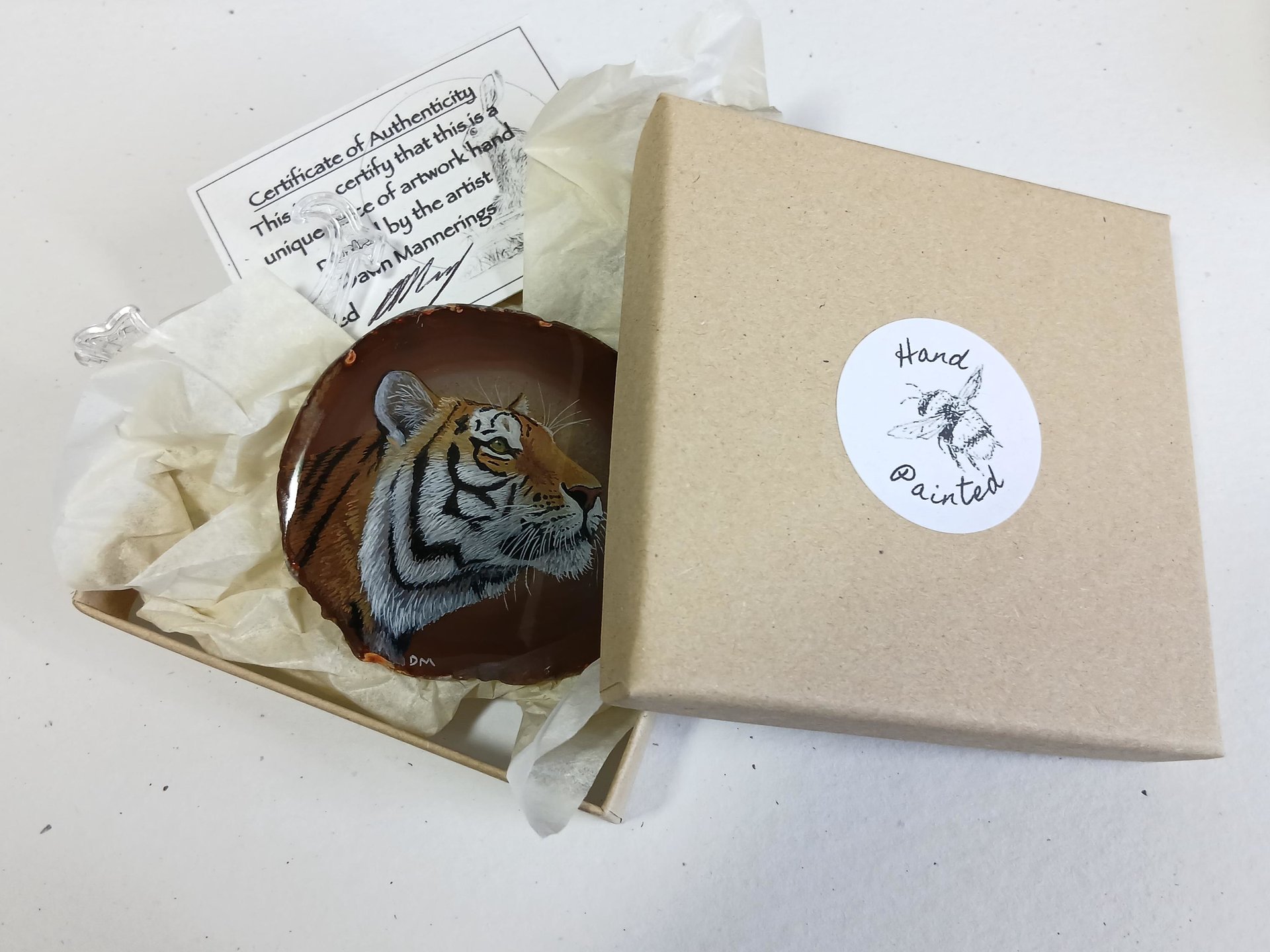 Amur Tiger Painting on Agate