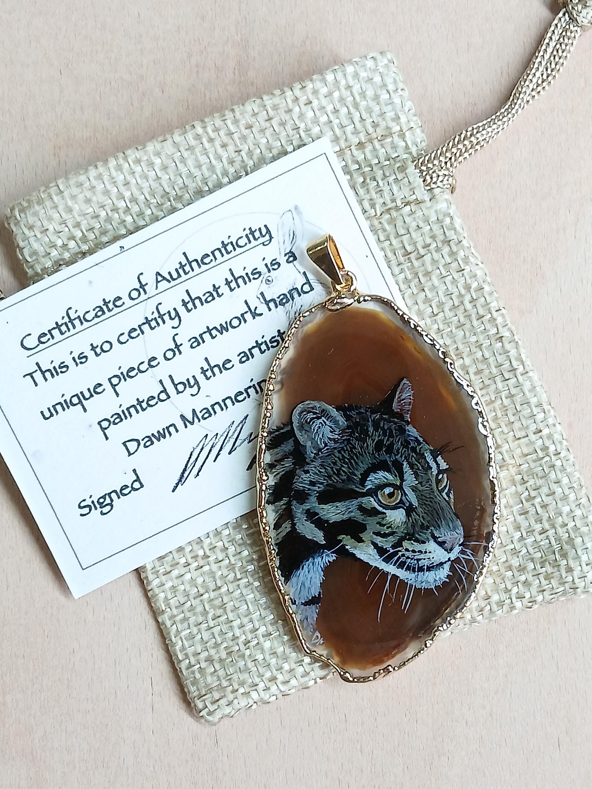 Clouded Leopard Agate Pendant