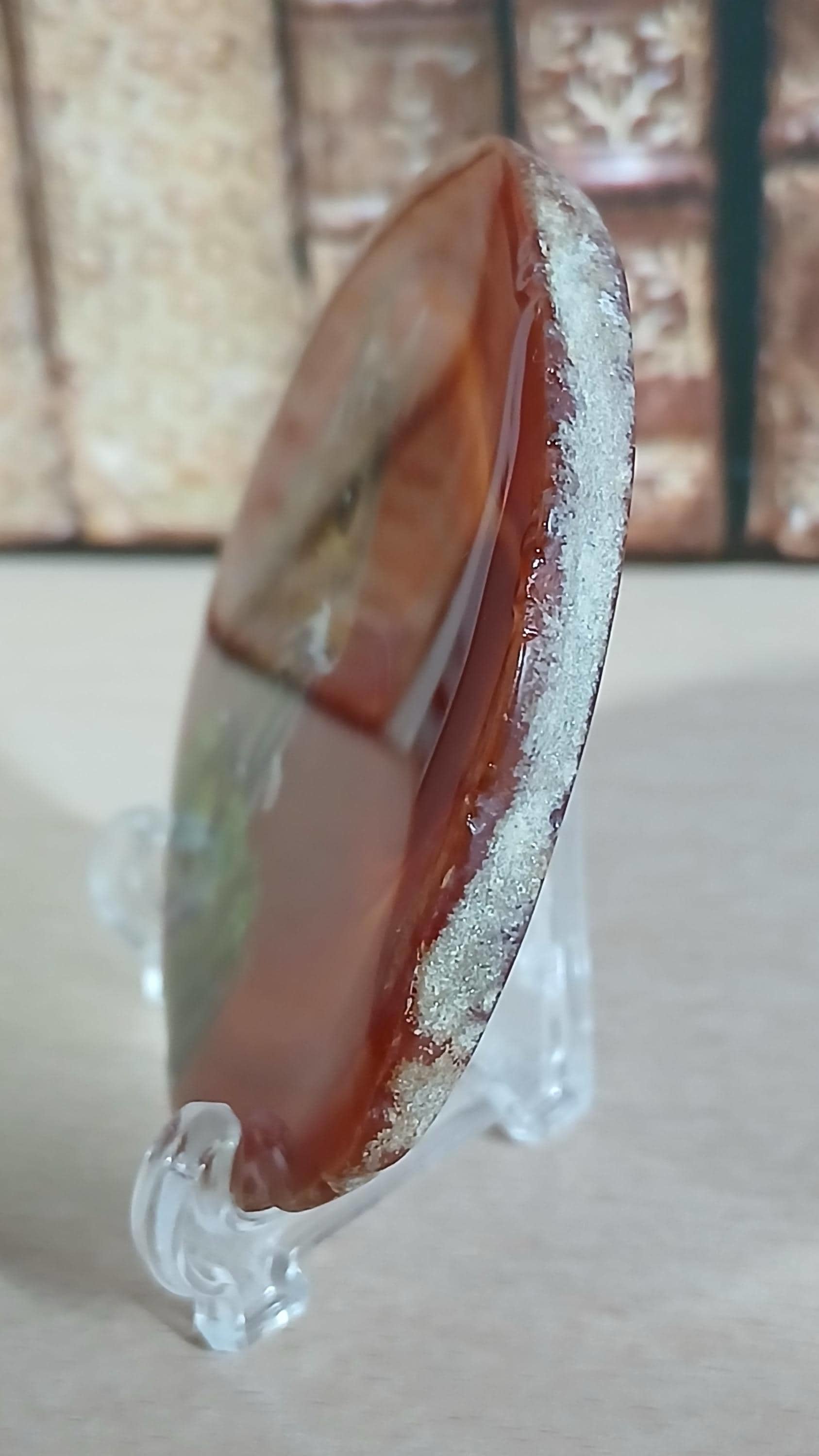 Wood Mouse Painting on Agate