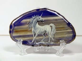 Unicorn Painting on Agate