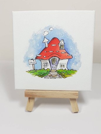 Fairy Toadstool House miniature art print