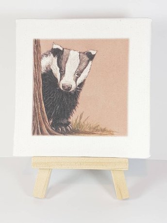 Badger miniature art print