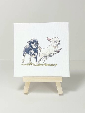 Chihuahua miniature canvas art print