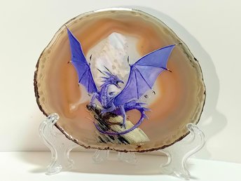 Dragon Painting on Agate, Dragon Gift, Dragon Present