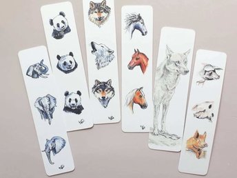 Animal Bookmark, Elephant Bookmark, Panda Bookmark, Wolf Bookmark, Horse Bookmark, Pig Bookmark