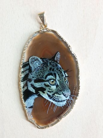 Clouded Leopard Agate Pendant